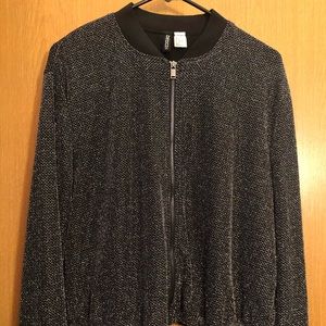 Light weight sparkly zip up jacket
